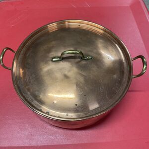Vintage Tagus Copper Chef Pot Pan with Lid, Double Handles, Portugal 3.5x9.5